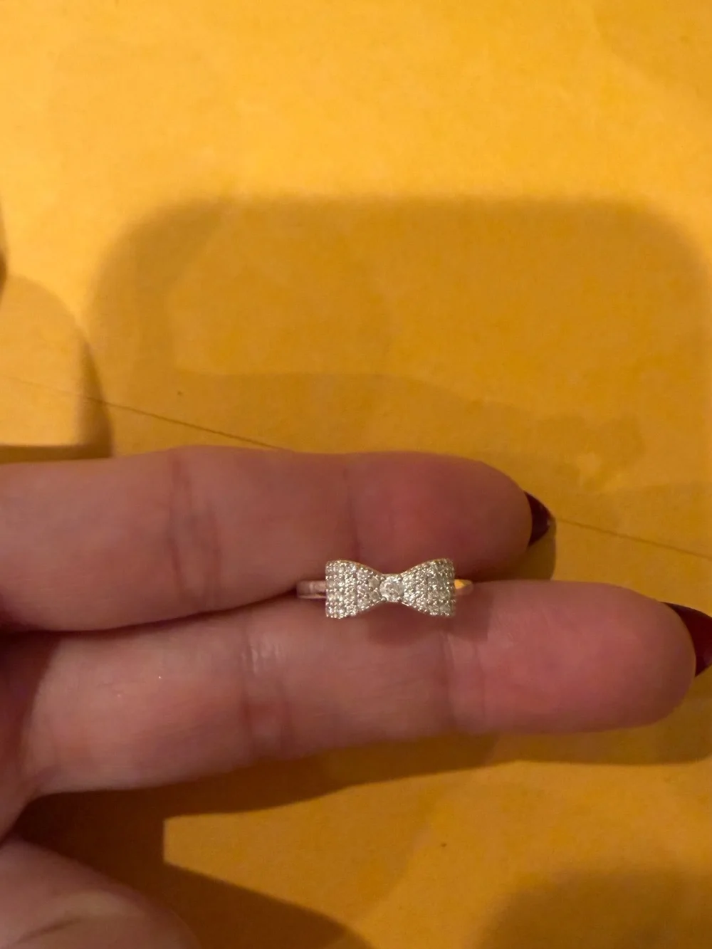 Silver Bow Pavé Crystal Ring - Elegant Women’s Jewelry